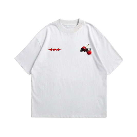 Cherry White Tee