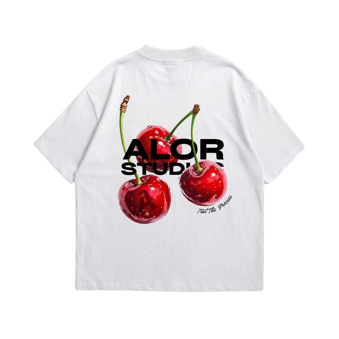 Cherry White Tee